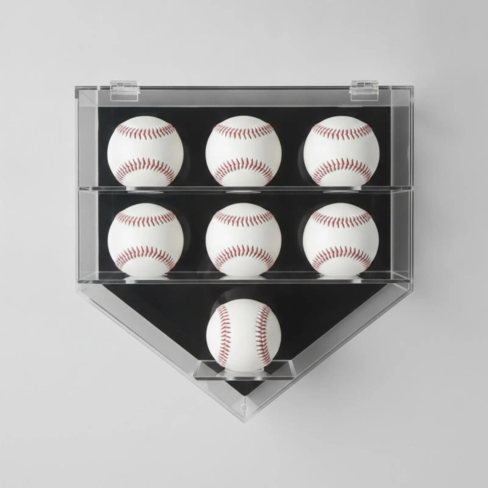Acrylic Baseball Display Case Wall Mount Clear Sports Memorabilia Holder with Shelves for Custom Baseball Collection