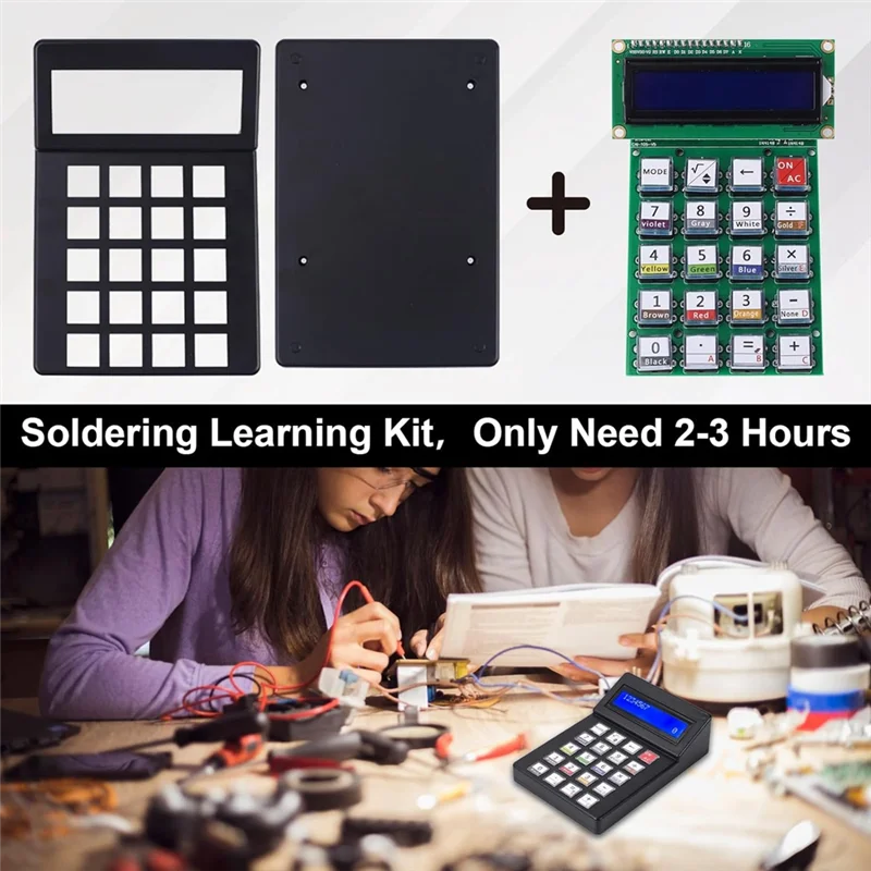 

AC23-Calculator Soldering Practice Kit 7-Digit Desktop Calculator Soldering Project Kit +1602 LCD 1Set