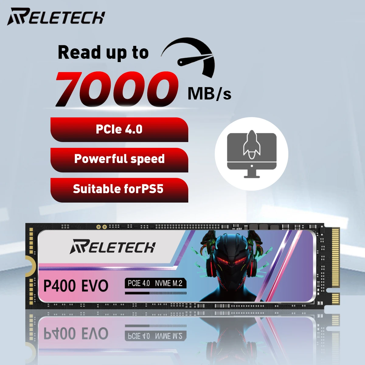 Твердотельный накопитель Reletech M.2 P400EVO 1 ТБ 2 ТБ 4 ТБ m2 SSD NVMe PCIe 4,0 × 4, 7000 МБ/с для PS5 Playstation 5 ПК, ноутбука