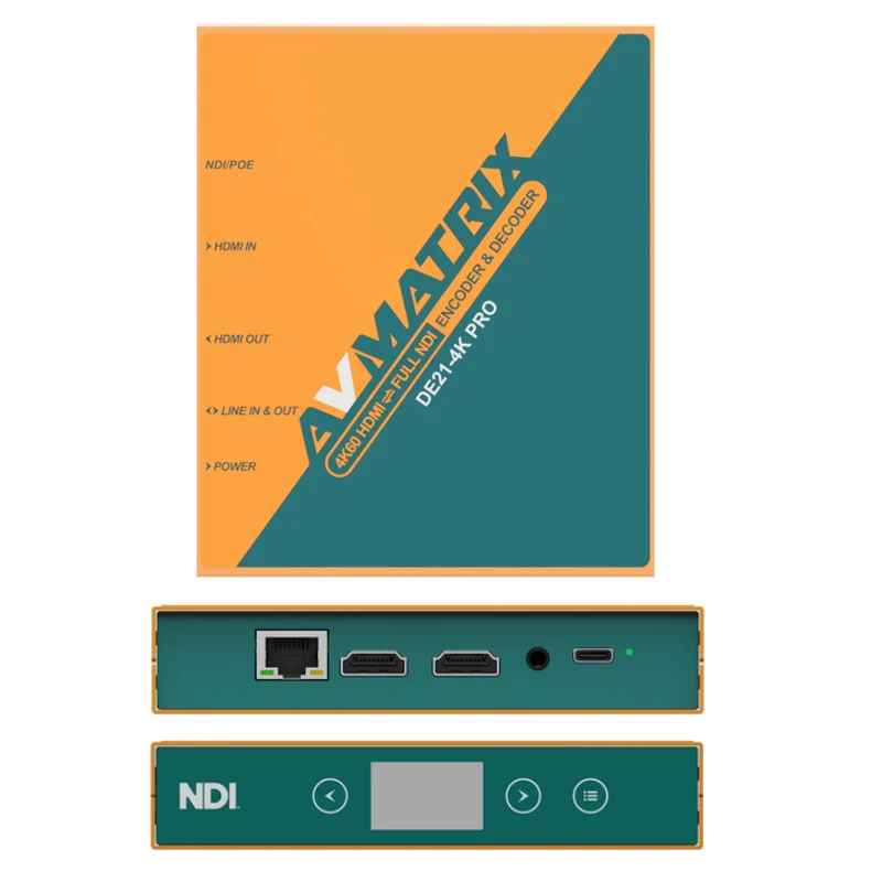 AVMATRIX DE21‑4K PRO 4K60 Full NDI Encoder Decoder  Professional Bi-Directional Converter HDMI-compatible