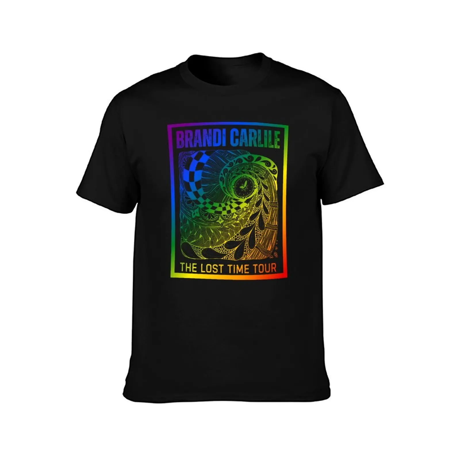 Brandi Carlile, Classic pride flag graphic, rainbow abstract clock graphic and text, LGBTQ+, positive vibes, Music festi T-Shirt