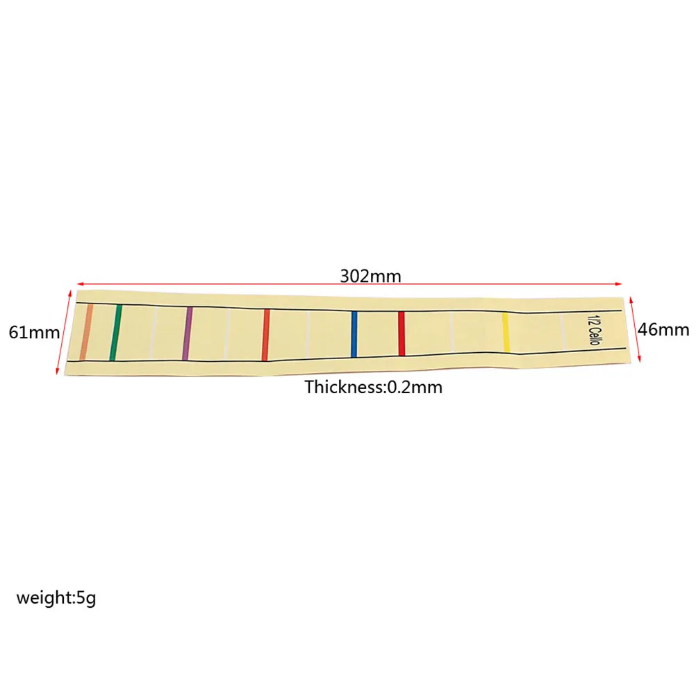 

Cello Finger Sticker Fret Fingerboard Label Sticker Finger Position Marker for 1/2 Size Cello (Light Yellow)