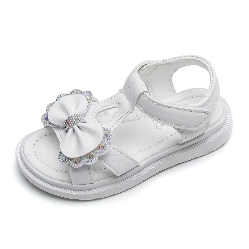 Scarpe per bambini Ragazza Suole morbide Scarpe casual Scarpe da principessa alla moda Nuove scarpe da spiaggia con diamanti d\'acqua Sandali per