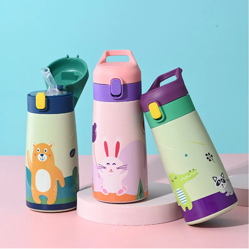 350/500ml Kids Thermos Bottle Double Stainless Steel 316 Vacuum Flask Cup Children Cute Cartoon Thermal School Water Mug