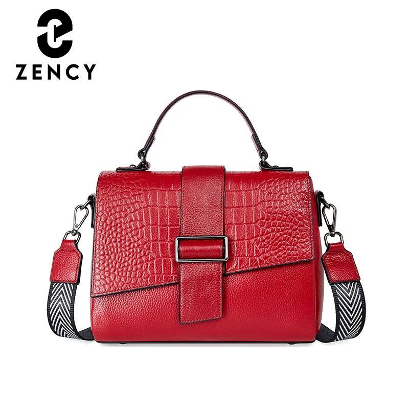 Zency New Vintage Exqusite Women's Shoulder Bags Soft Genuine Leather Handbag Super Quality Female Black Crossbody Bag