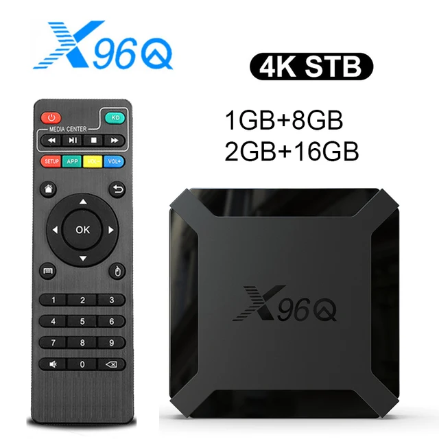 Szybki Smart TV BOX Hot X96Q z Androidem 10.0, 2GB RAM, 16GB ROM, procesor Allwinner H313 Quad Core, 4K, WiFi 2.4G, dekoder, odtwarzacz multimedialny 1G8G
