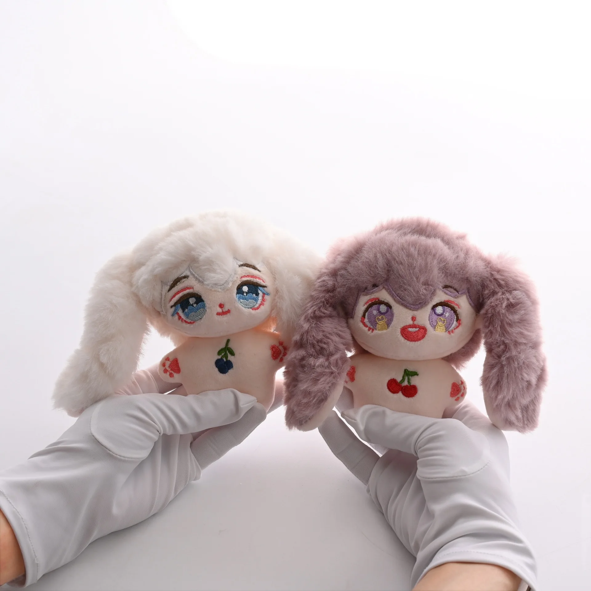 ตุ๊กตานุ่มผมยาวตุ๊กตาผ้าฝ้าย Rabbit Cub ของเล่นตุ๊กตาพวงกุญแจรถพวงกุญแจจี้