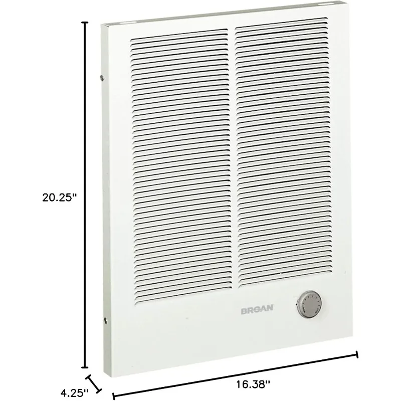 Broan-NuTone, White 198 High Capacity Wall Heater, Painted Grille, 4000/2000 Watt 240 VAC, 2000/4000