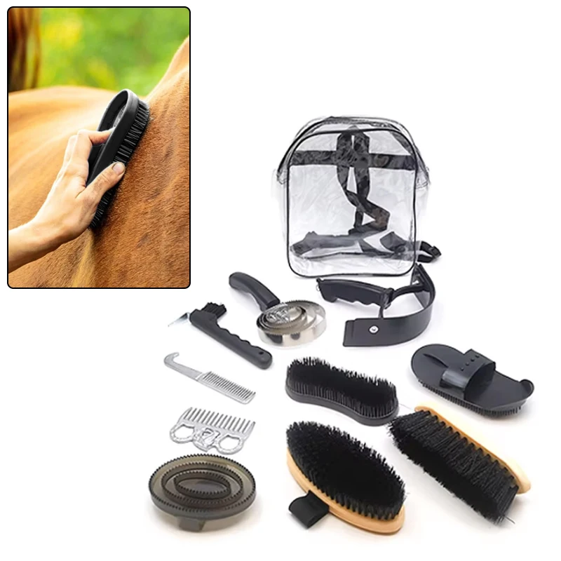 10pcs-horse-grooming-kit-equestrian-care-set-with-brushes-combs-stable-cleaning-tools-for-horse-bathing-training