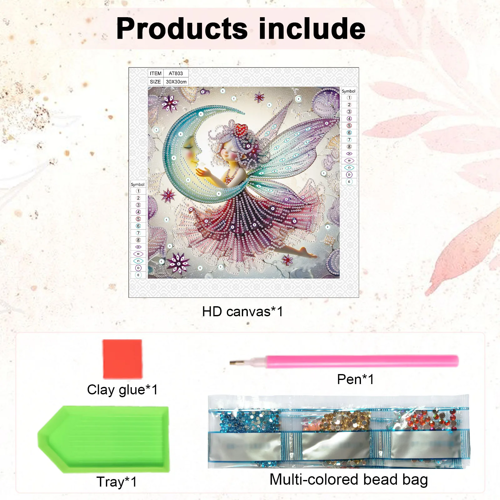 مجموعة فنية ماسية ذات شكل خاص من DIY Moon Fairy للمبتدئين والكبار، مجموعات رسم فنية ماسية لتزيين جدران المنزل كهدية #3