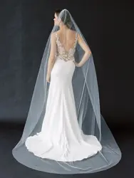 YouLaPan V30 Classic Wedding Veil Colorful Bridal Veil 1 Tier Elegant Cathedral Cut Edge Veils Minimalist Wedding Accessories