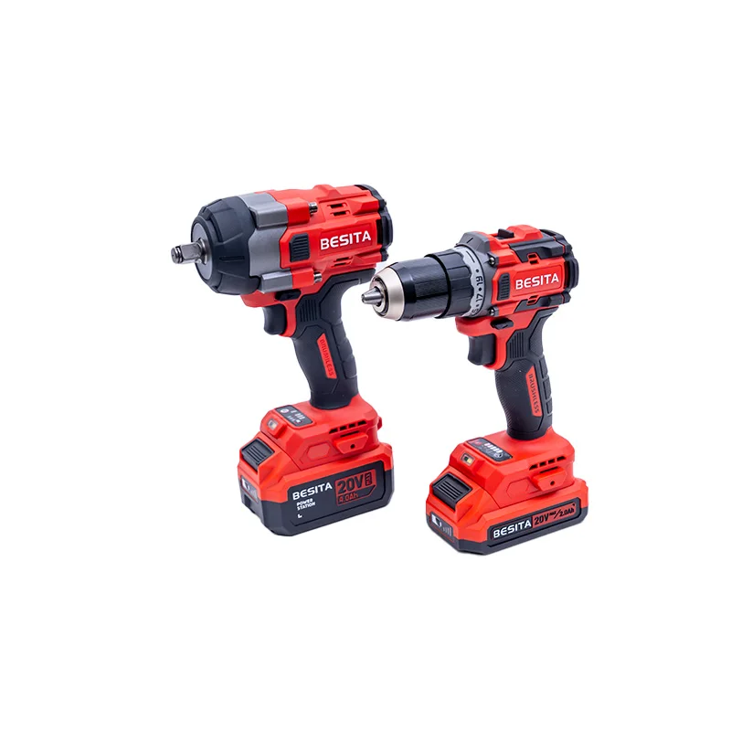 High quality wireless lithium battery drill drill impact wrench set for home industrial cars