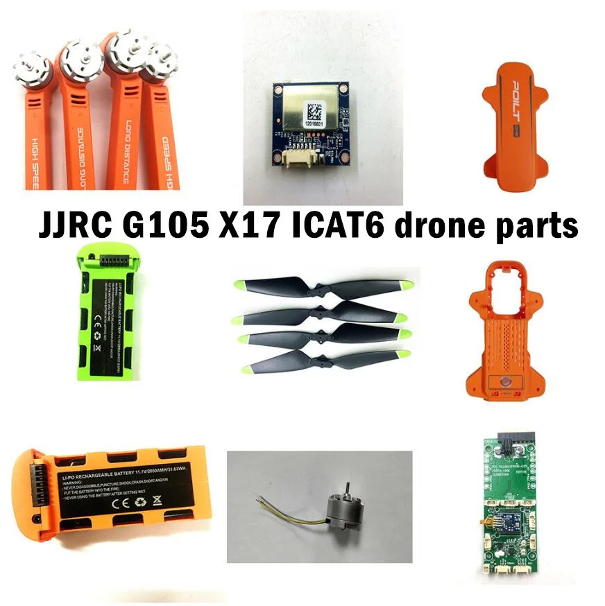 Jjrc x17 g105/8811/8811pro/icat6 rc drone peças de reposição braço lâmina motor placa principal gps corpo escudo motor perna hélices receptor