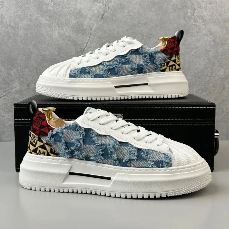 

Осенне-зимние новые мужские туфли, модная дышащая обувь для спорта и отдыха, мужская тканевая обувь на платформе