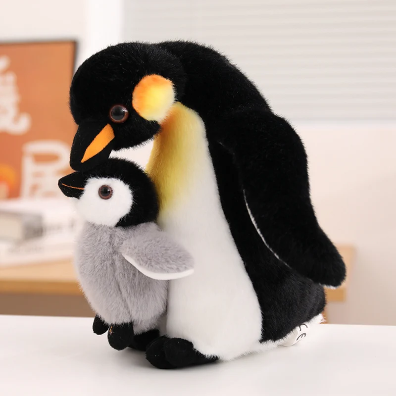 22cm Mombaby Penguin Plush Toy Fluffy Soft Comfortable Fabric Huggable Pillow for Home Decoration