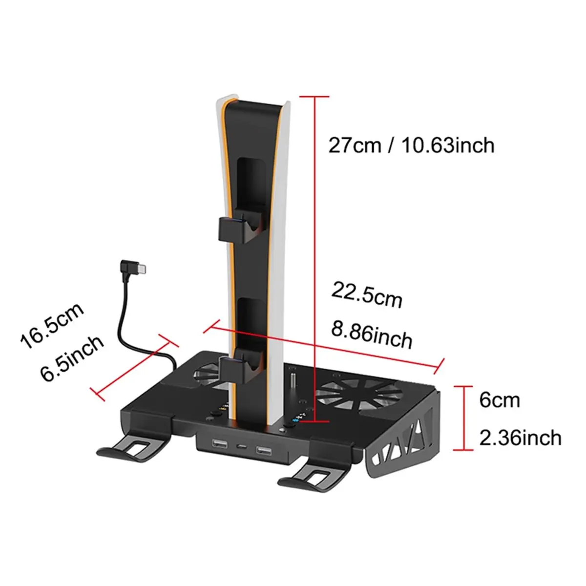 Digital Essentials Charging Stand with Cooling Fan Charging Dock Station for Both /New Slim Consoles Disc & Digital,Headset Hold