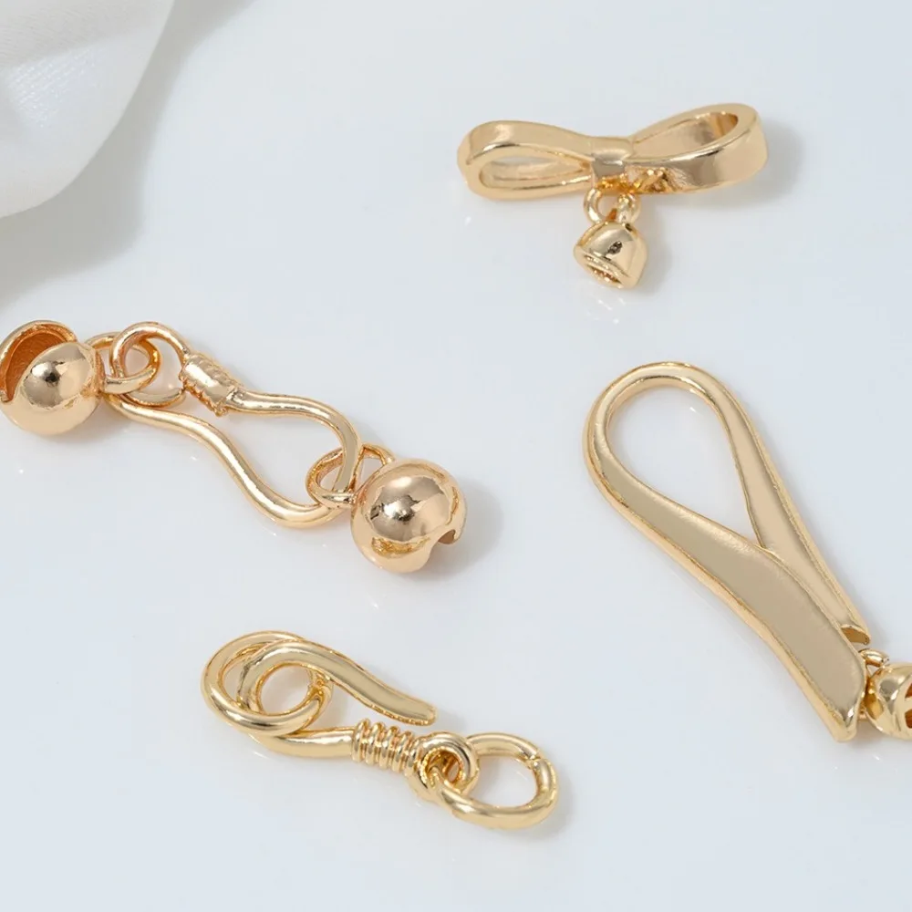 

Медные застежки 14-каратное золото, простая пряжка в форме полумесяца, браслет ручной работы «сделай сам», ожерелье, соединение, концевая пряжка, аксессуары, материал