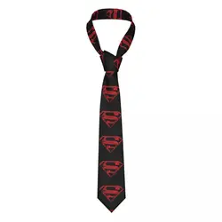 Cravate de la présidence de Super Man pour hommes, garçon d'acier, unisexe, polyester, 8 cm, cou aught pour hommes, accessoires classiques décontractés, accessoires de cosplay de mariage