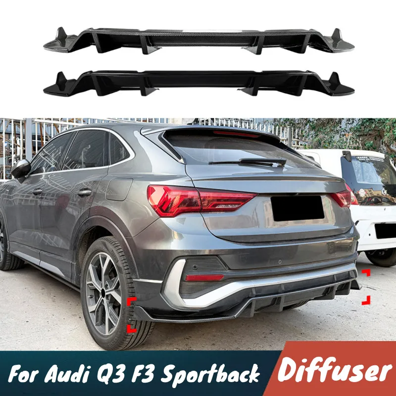 

Для Audi Q3 F3 Sportback Coupe 2019+ Защитный спойлер-диффузор заднего бампера, комплект обвеса, внешние тюнинг-аксессуары