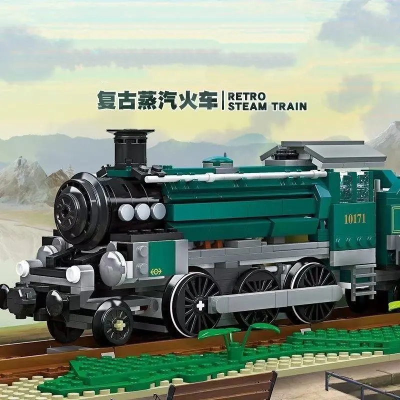 

Best-Selling Genoa Steam Train Platform Doll Educational Building Block Assembly Model Toy Gift with Small Blocks 59010/59020