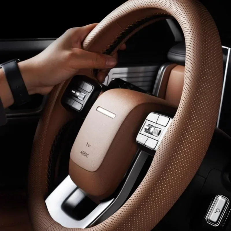Circular Car Steering Wheel Cover for Hyundai Santa Fe 2024 Santa Fe MX5 IX45 Steering Wheel Interior Protection Accessories