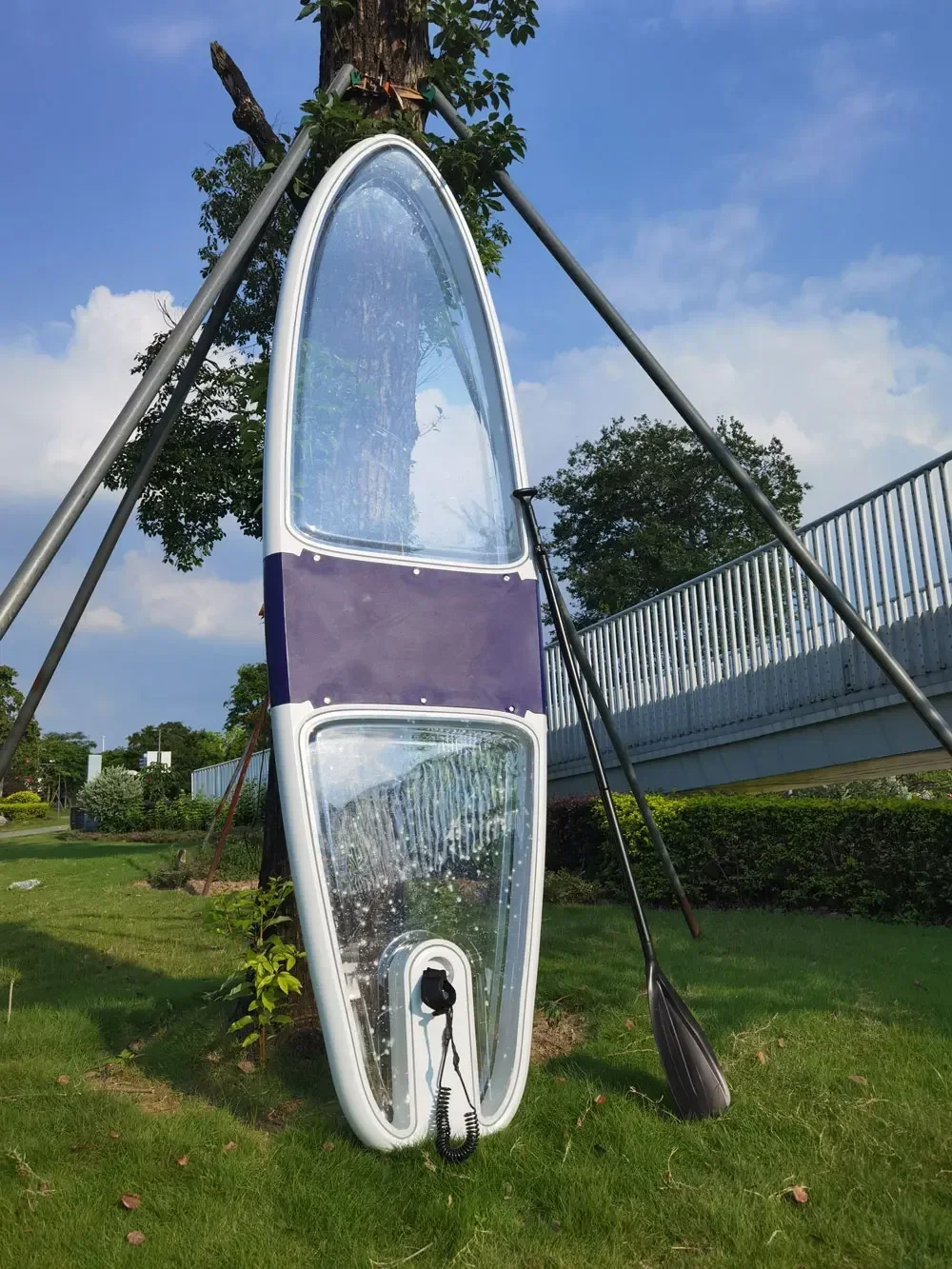 تخفيض السعر الضخم، لوح مجداف ركوب الأمواج الشفاف الشفاف، لوح ركوب الأمواج للصيد، شفاف من خلال البحيرة