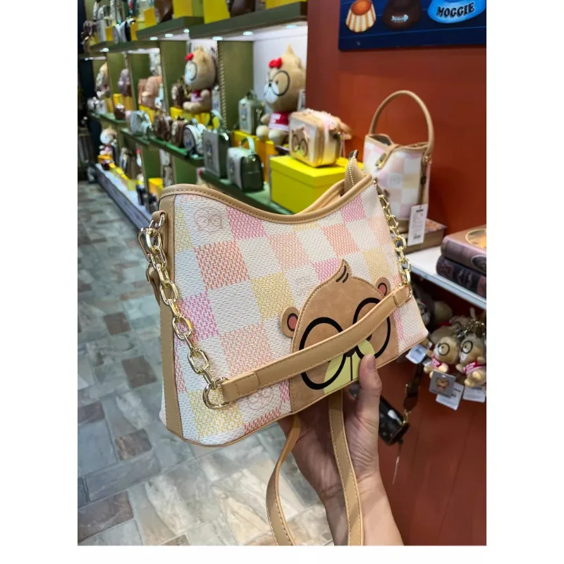 CREAM BEAR New Tote Bag 2024 Summer Cartoon Cute Doll Fashion Casual Chain One Shoulder Bags Crossbody Bag Women's Underarm Bag