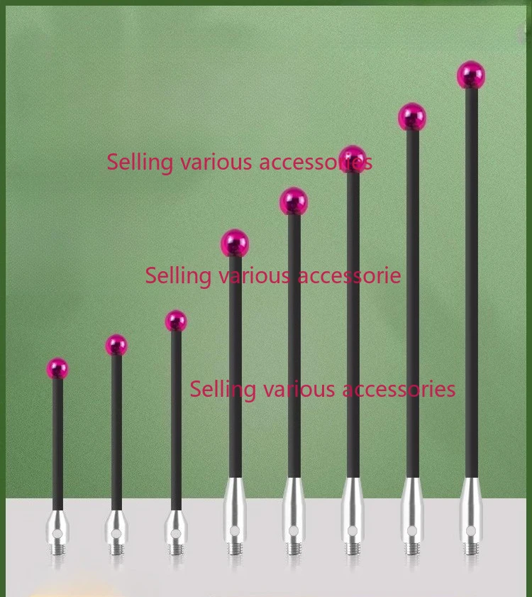 1pc Three-coordinate Ruby Probe Stylus M2 / M3 / M4 Precision Three-dimensional Carbon Fibre Rod Staking Pin