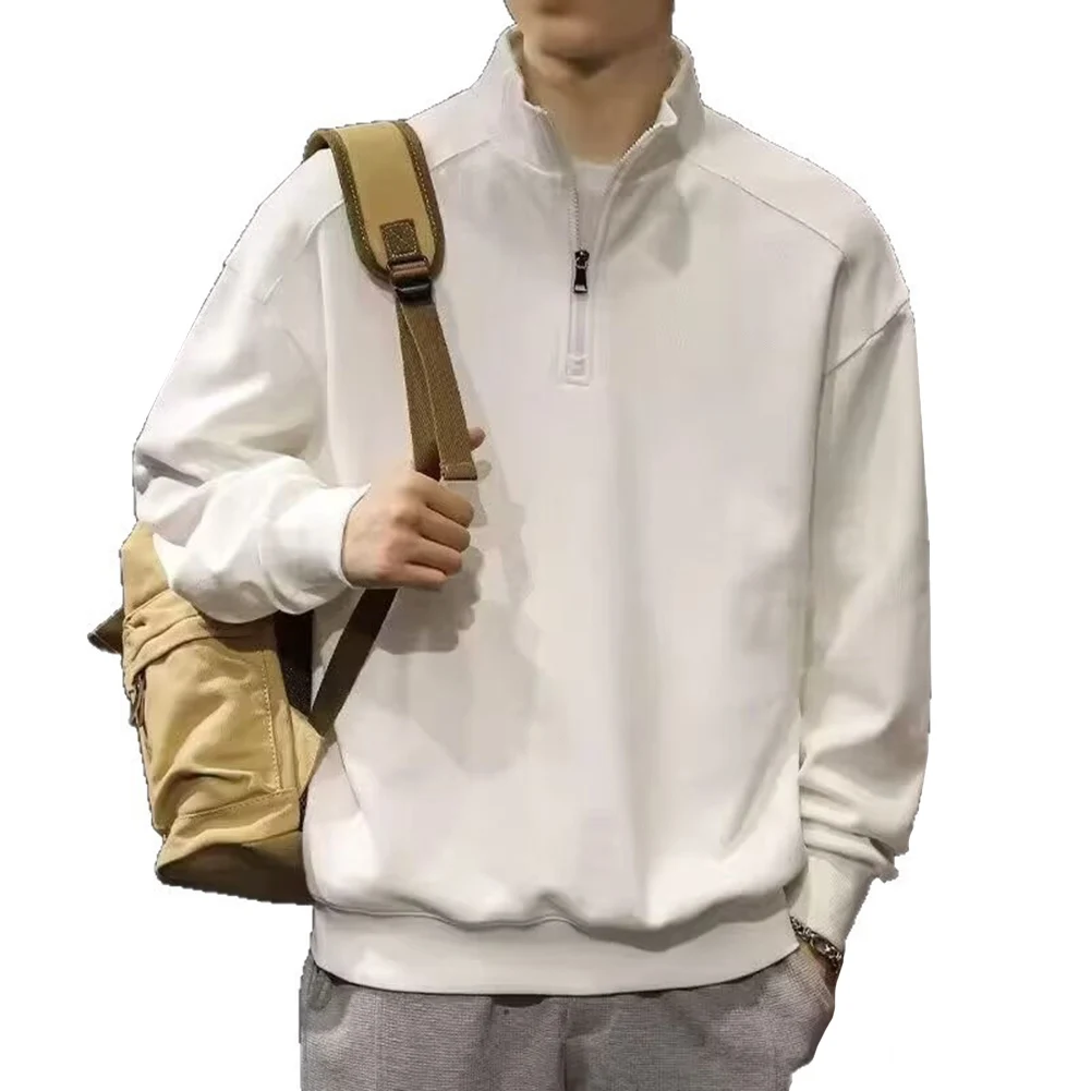 عطلة عادية ارتداء اليومي Kpop نصف سستة أعلى 2XL قميص طويل الأكمام ينطبق على الرجال طبقات العنصر الأساسية