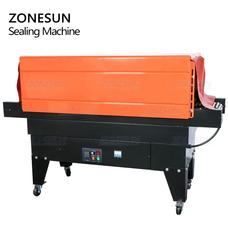 ZONESUN التلقائي آلة تغليف الانكماش الحراري فيلم السدادة أدوات التعبئة والتغليف للمشروبات عصير المربى صلصة أدوات المائدة البلاستيكية ZS-BS4525