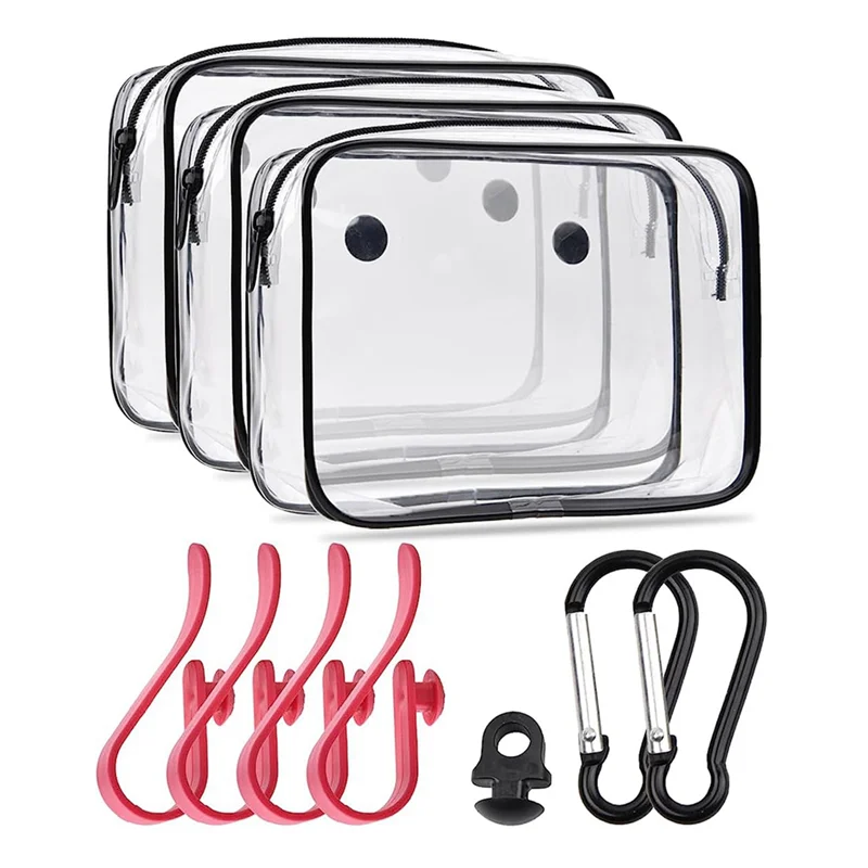 10Pcs for Accessories, Insert Pouch Zipper Inner Waterproof for Charms with Hooks for Travel Organizer