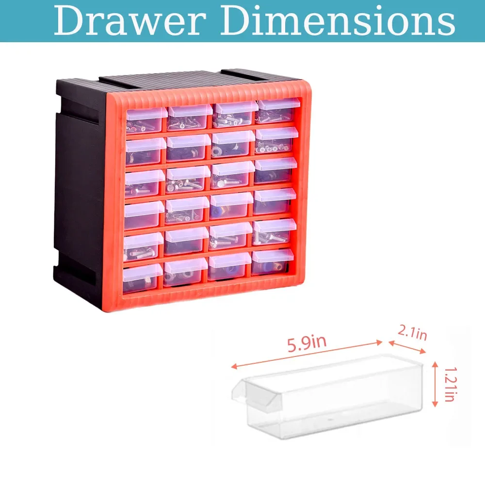 Hardware and Craft Storage Organizer Cabinet, 6/24 Compartment Drawers, Parts boxs,the plastic tool box,screw storage boxes