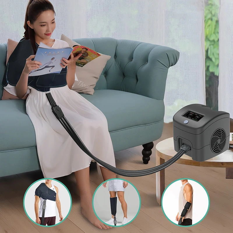 

Rechargeable Iceless cold hot air compression therapy recovery device knee leg ankle shoulder pain relief cryo therapy machine