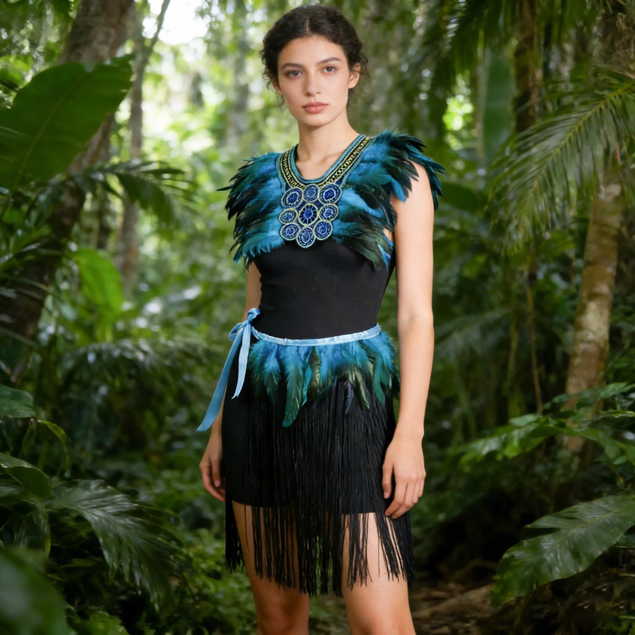 

Элегантный женский комплект из 2 предметов: шаль и перья в стиле панк для косплея, Хэллоуина, маскарада, вечеринки, карнавала. Новинка.