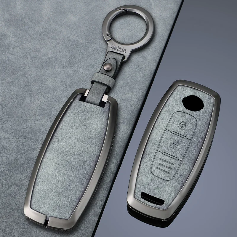 

Remote Car Shell For Nissan X-trail T33 Qashqai J12 Teana Altima Ariya Zinc Alloy Leather Key Case Cover Holder Keychain