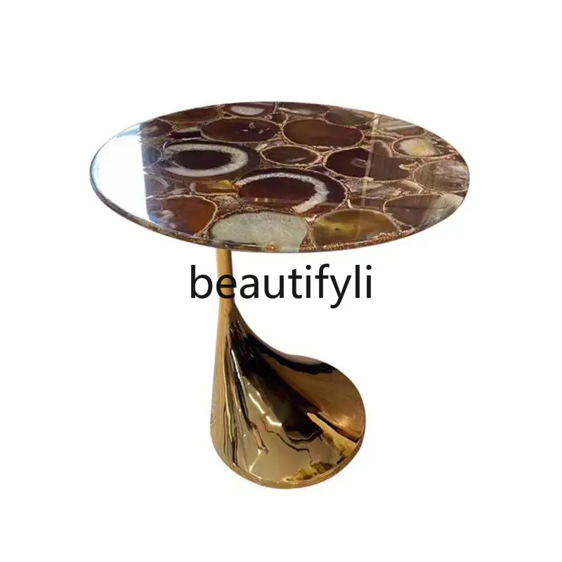 Light luxury coffee table simple artistic style marble corner table