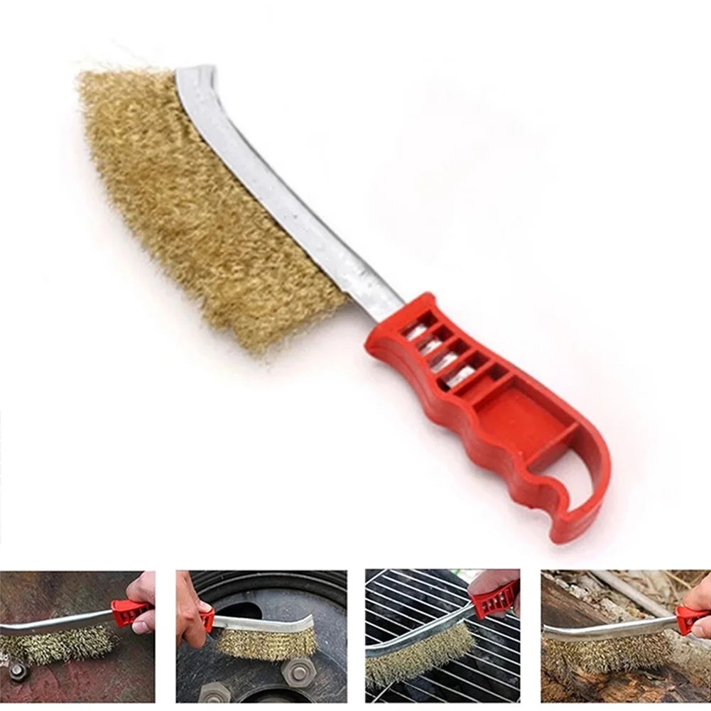 70mm Steel Wire Brush Barbecue Cleaning Copper Brush For Rust Prevention Derusting Cleaning Metal Multifunctional Hand Tool