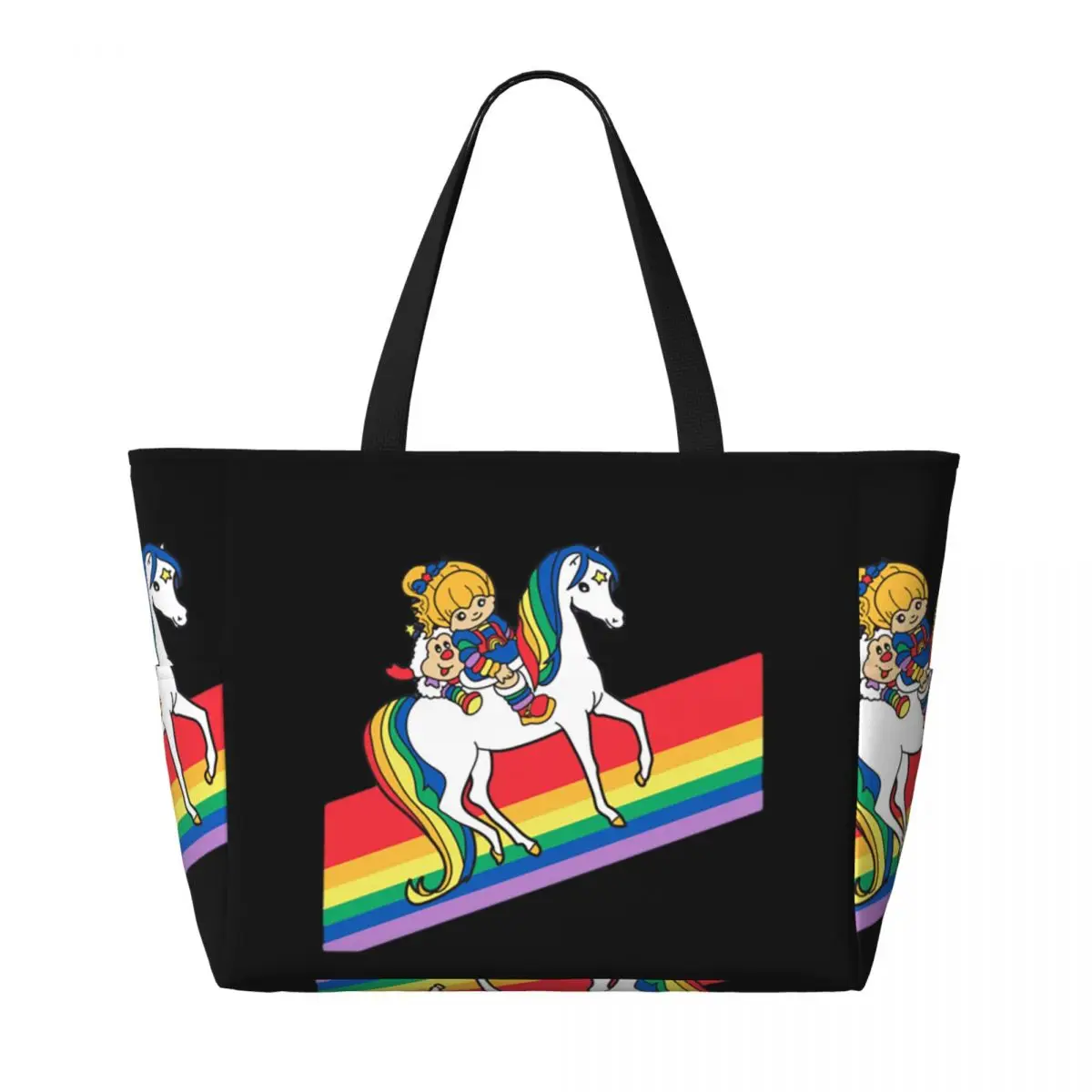 Rainbow Brite And Friends - Пляжная большая сумка в стиле ретро 80-х годов с героями мультфильмов Спортивная большая сумка для спортзала и йоги Женская дорожная сумка Сумка для фитнеса