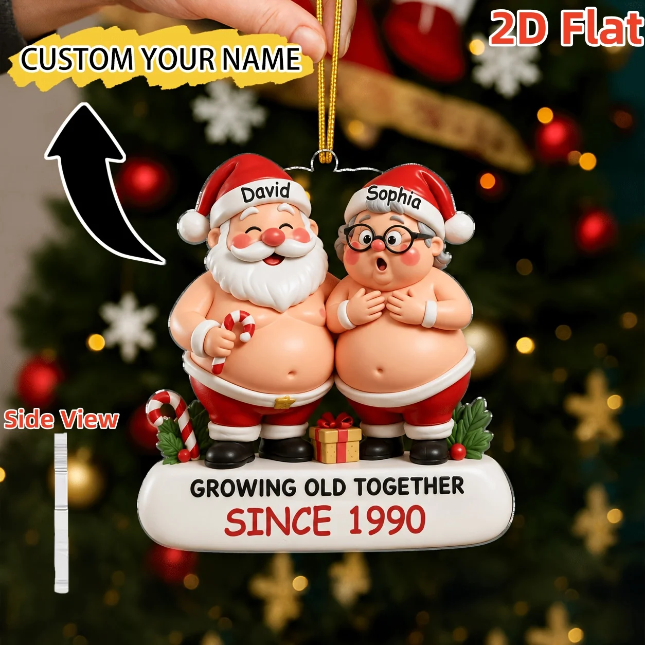 Customized Personalized Christmas Decorations, Durable Acrylic Xmas Tree Ornaments for Christmas Tree & Mini House Decoration