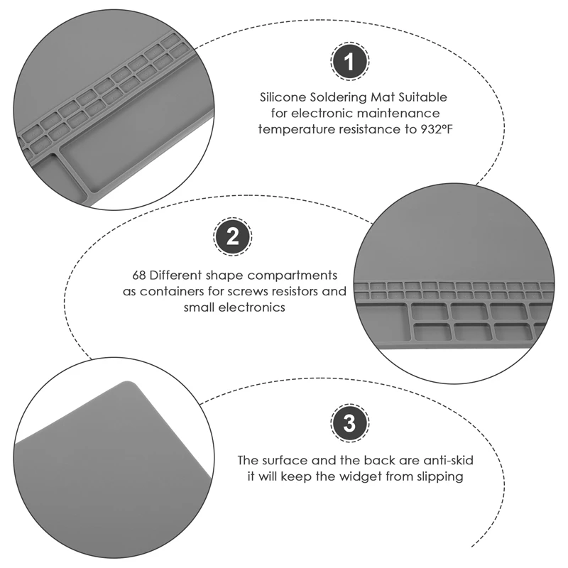 Силиконовый паяльный коврик, коврик для ремонта электроники для ноутбуков, часов, сотовых телефонов, термостойкий, 932 по Фаренгейту