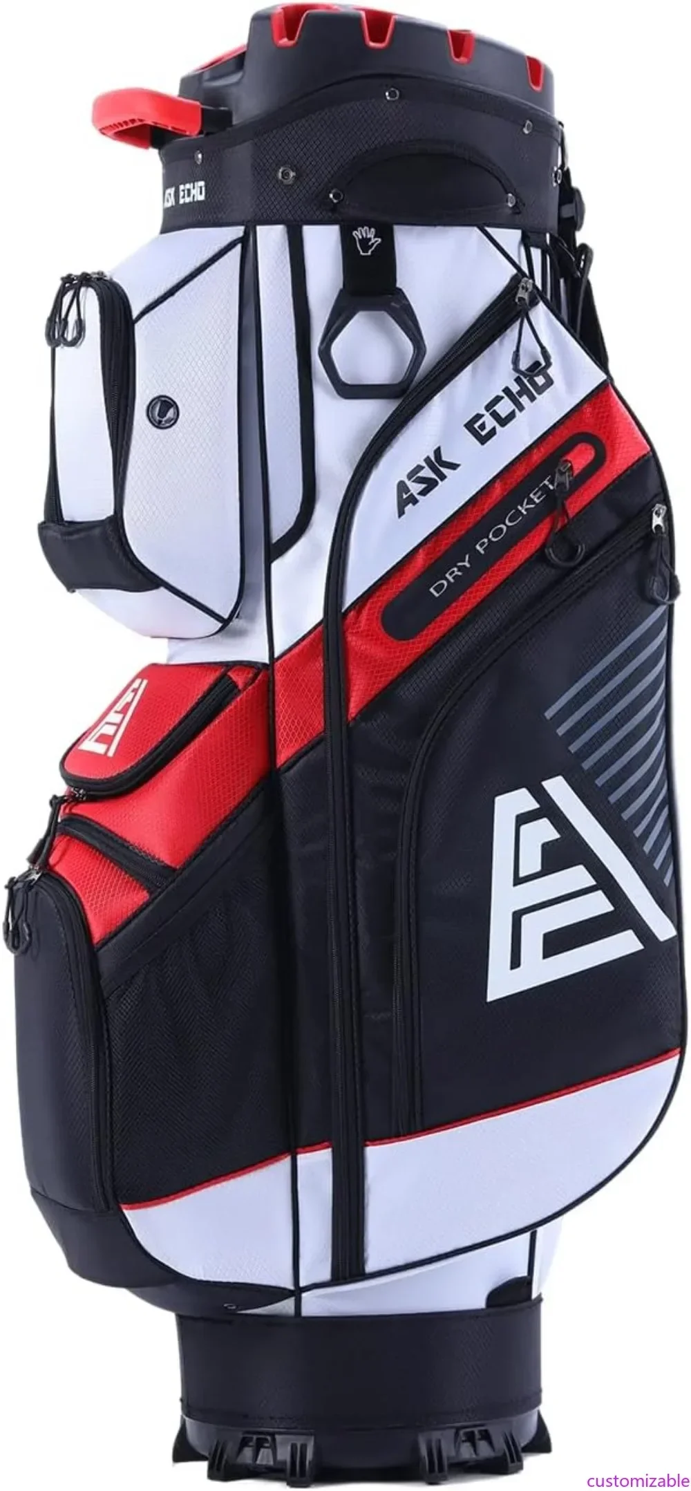 

14-Way Golf Cart Bag with Quiet Club Lock, Extra Storage, Rain Cover & Durable Design for Men