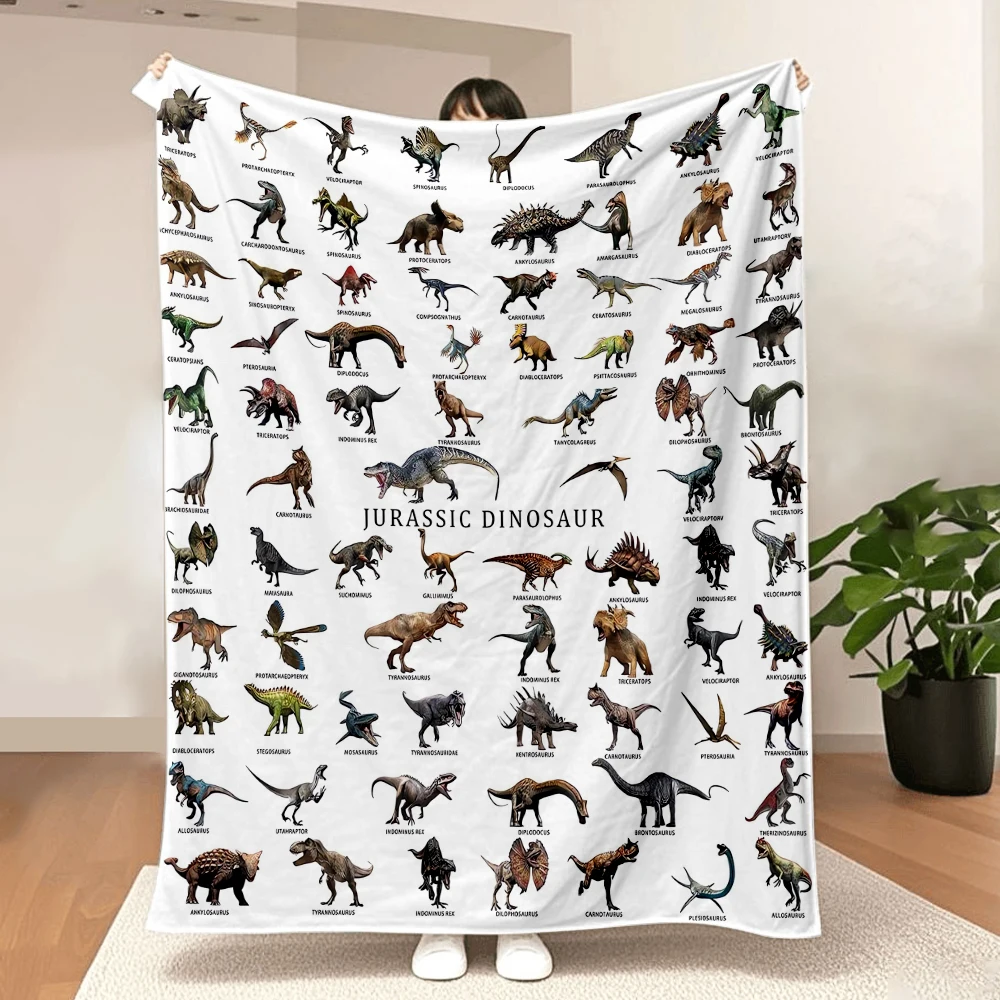 1pc Dinosaur Blanket, Jurassic Dino World Park Soft Flannel Throw Blanket Dinosaur Room Decor Gifts For Sofa Bed