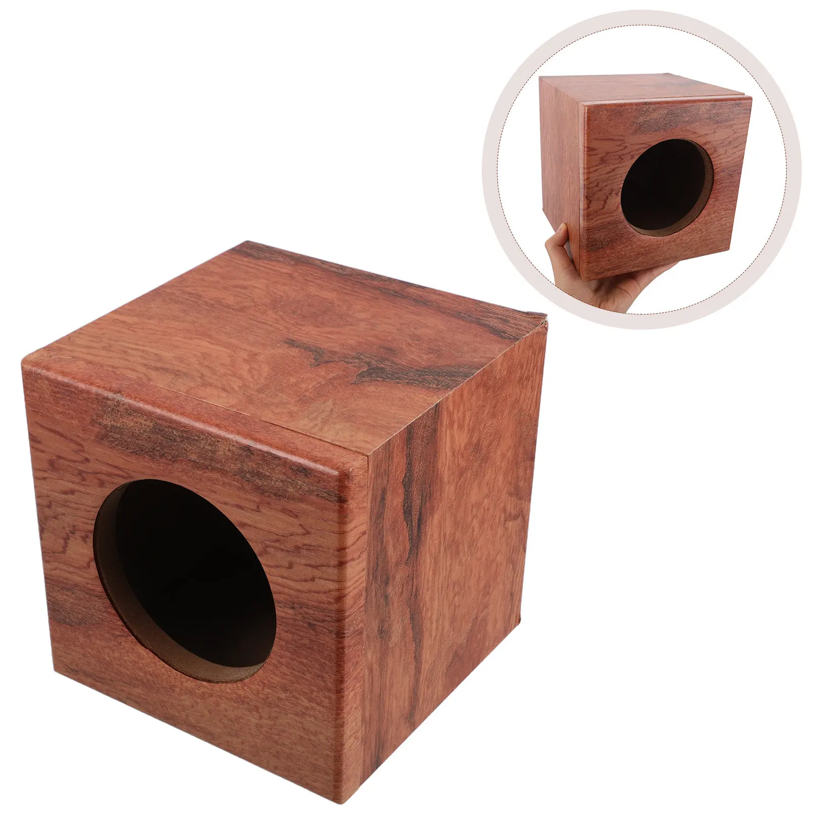 

4-дюймовый деревянный корпус для автомобильной аудиосистемы с элегантной полосатой отделкой, автозвуковая колонка, корпус для сабвуфера