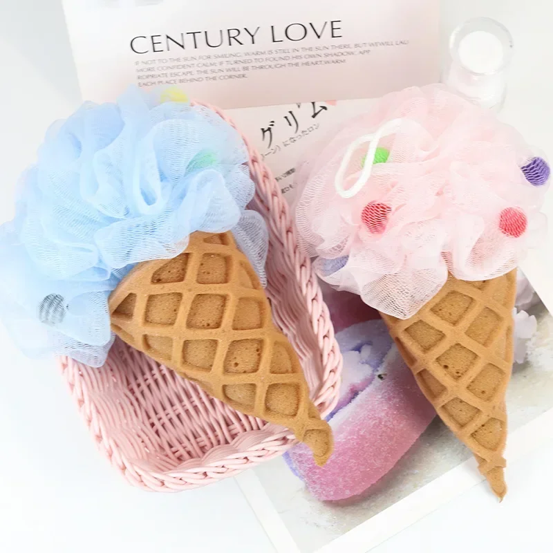 Ice Cream Cute Cartoon Bath Sponge Cleaning Care for Kids Children Skin Care Scrub Shower Wipe Foaming Sponge