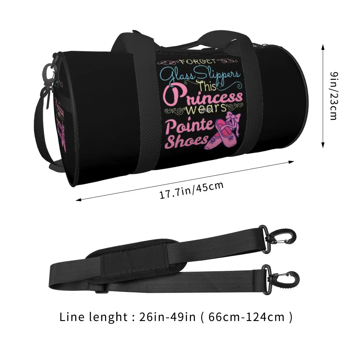 Forget Glass Slippers Sport Bags This Princess Wears Pointe Shoes Large Gym Bag Waterproof Male Handbag Retro Fitness Bag