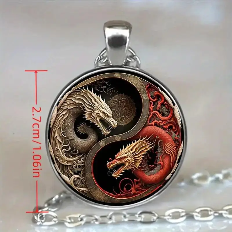 Yin-Yang-Drachen-Schlüsselanhänger, modischer Anhänger aus Legierung, schwarz-weißes Drachen-Design, perfekt für Taschen, Rucksäcke und einzigartige Geschenke – Detail 8