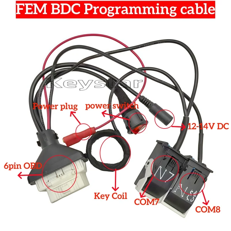

keystar 1pcs FEM BDC Car Key Programming Platform Immo Data Bench Cable for BDC FEM for VVDI2 KEY TOOL PLUS IM508 IM608 K518