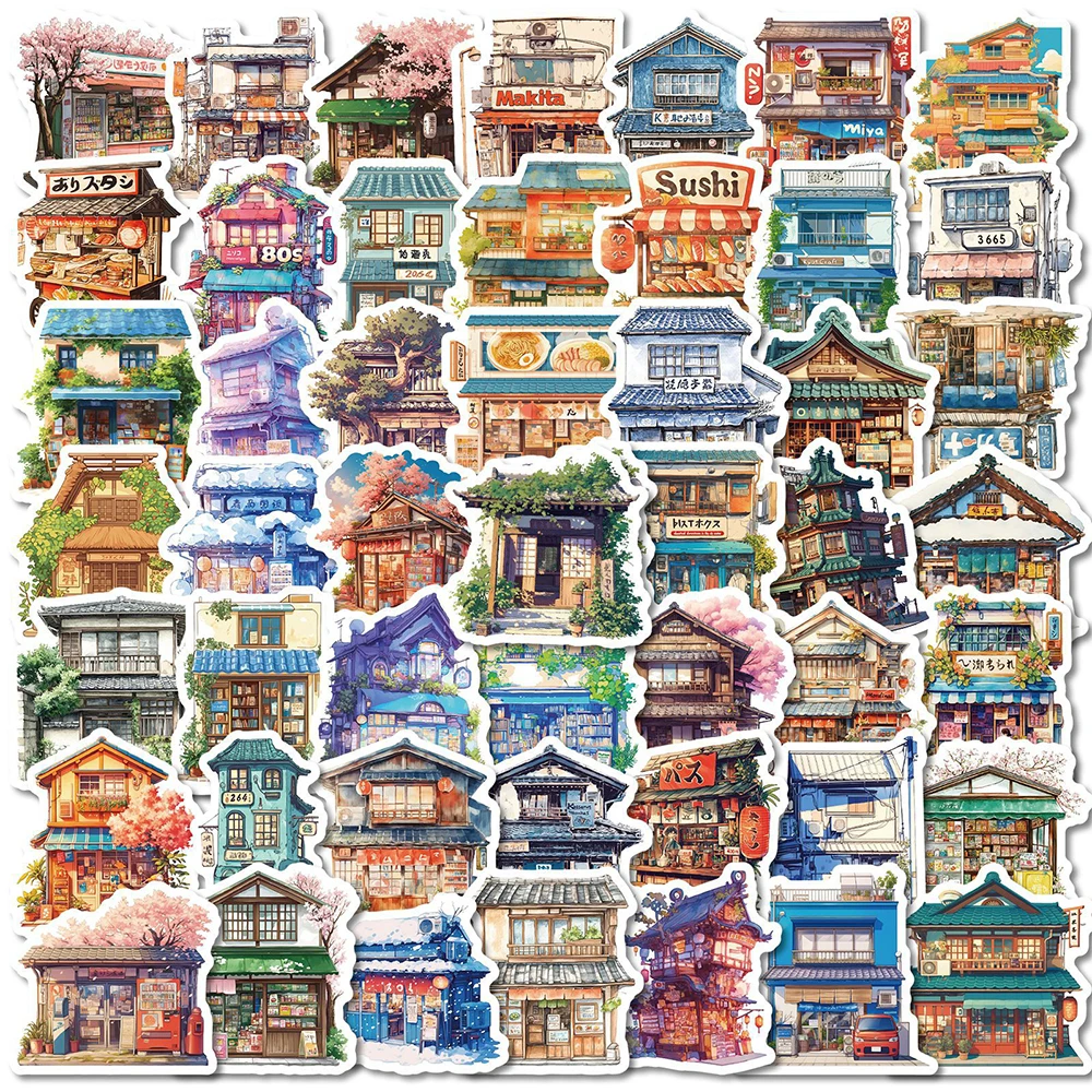 10/30/50 szt. Naklejki z motywami z kreskówek, retro, japońskie uliczne sklepy, vintage anime, naklejki graffiti, naklejki na laptopa, bagaż, telefon