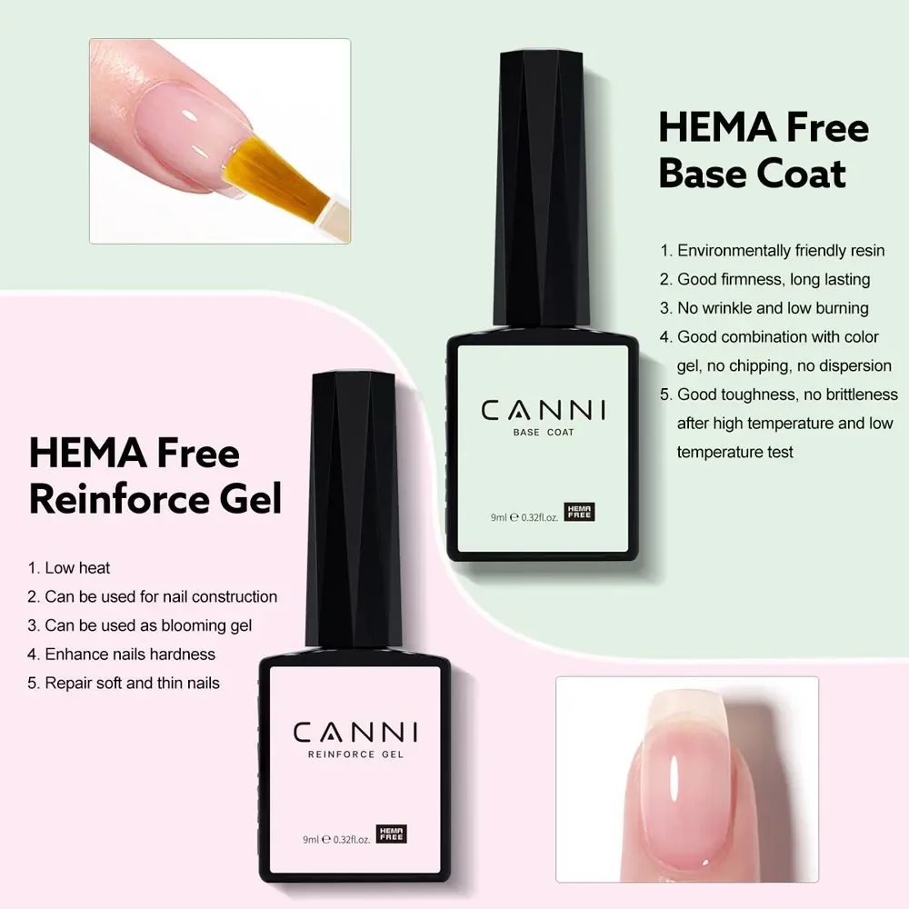 CANNI Color Rubber Base Quick Builder Nagelgel-Set HEMA FREE TPO FREE Jelly Nude 6 Stück 9 ml Gel UV LED Soak Off Gel Nail Art Gel – Detail 35