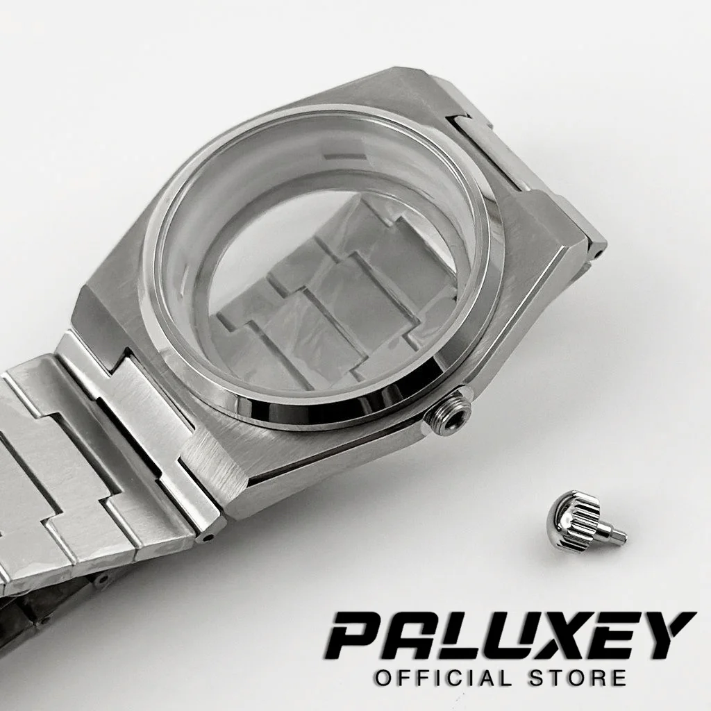 PRX NH35 40MM 실버 링 사파이어 크리스탈 플루트 베젤 시계 케이스 PRX 슈퍼 플레이어 NH34 NH35 NH36 NH38 무브먼트 용 부품